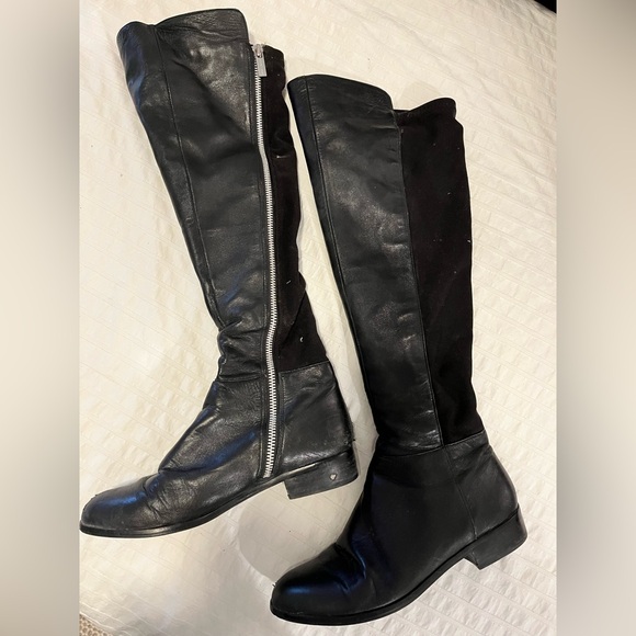 Michael Kors Black Zip Riding Boots - Picture 2 of 3